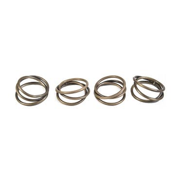 Napkin Rings, Brompton, Antique Brass, Set of 4