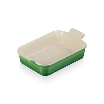 Stoneware Heritage Rectangular Dish 32cm, Bamboo Green