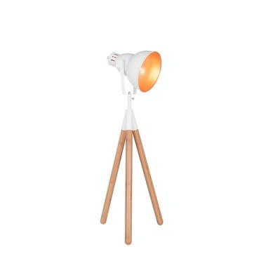 Finlay Table Lamp, White / Natural