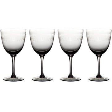Ovals Set of 4 Wine Glasses 250ml, Smoky