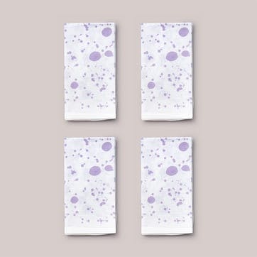 Splatter Set of 4 Napkins W50 x L50cm, Lilac
