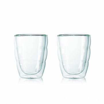 Pilatus Double Walled Set of 2 Tumblers 250ml, Clear