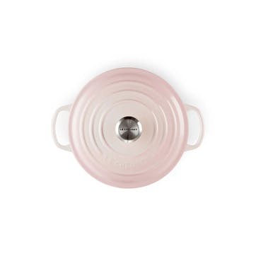 Cast Iron Round Casserole, 20cm, Shell Pink