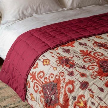 Ikat Double Bedspread, Red