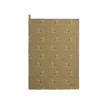 Giraffe Tea Towel 45 x 65cm, Mustard