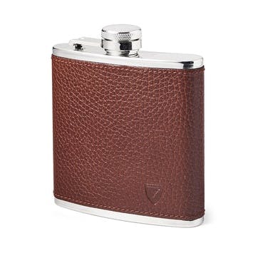 Classic Hip Flask H11.5 x W9.5cm, Tobacco