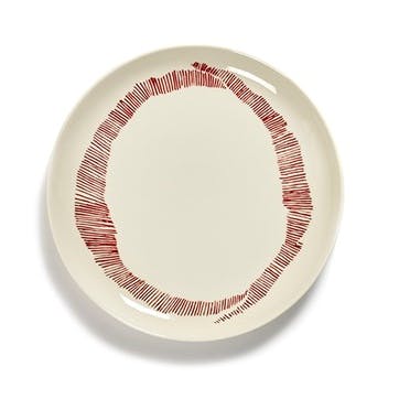 Ottolenghi Set of 2 medium plates, D23, White And Red