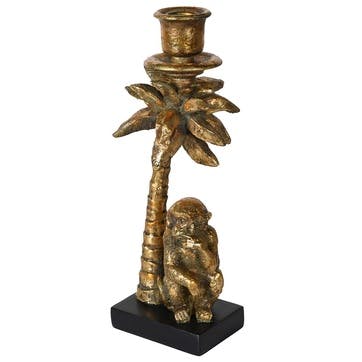 Monkey Palm Candle Stick Holder H28cm, Gold