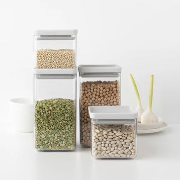 Tasty+ Square Canisters Set of 4 , Light Grey