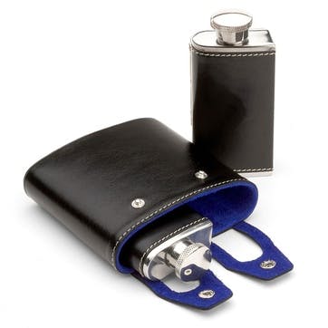 Double Hip Flask H11.5 x W11.5cm , Black