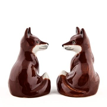 Fox Salt & Pepper Shakers H8cm Brown