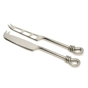 Polished Knot Traditional & Soft Cheese Knife Set
