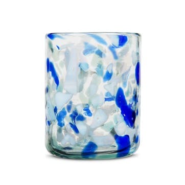 Hielo Set of 2 Hand Made Glass Tumblers H11cm, Blue