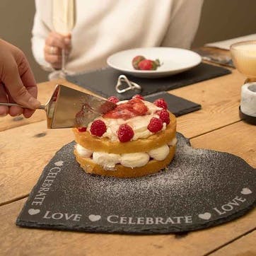 Love & Celebrate Slate Serving Board L30cm x W30cm, Black