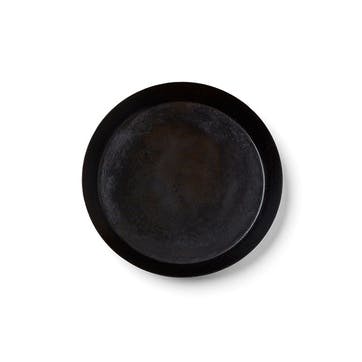Black Iron Round Dish 12", Black