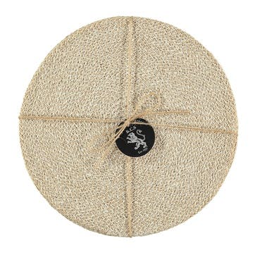 Jute Set of 4 Placemats D27cm, Pearl White