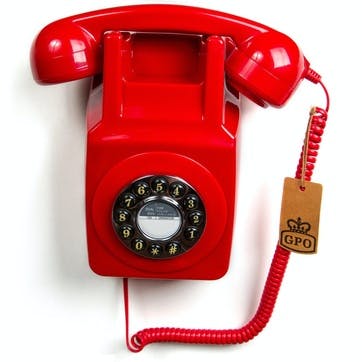746 Wall Push Button Telephone; Red