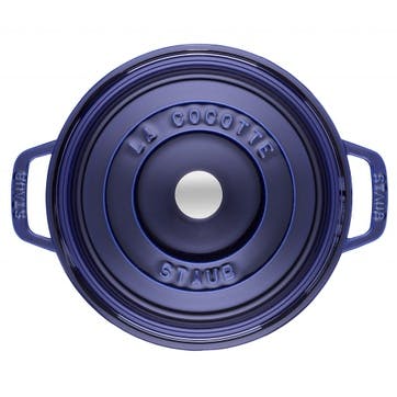 Cast Iron Round Cocotte, Blue