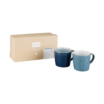 Studio Blue Set of 2 Ridged Mug Set