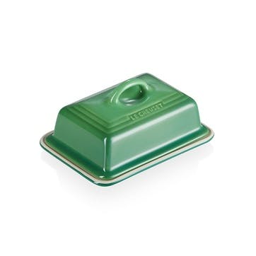 Stoneware Butter Dish , Bamboo Green