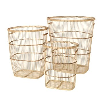 Sabbie Set of 3 Baskets W54 x D48 x H60cm, Natural