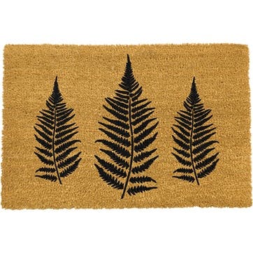 Fern Leaf Doormat 60 x 40cm, Natural & Black