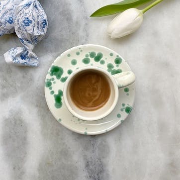 Splatter Espresso Cup & Saucer D6.5cm, Pistachio