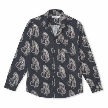 Tiger Collared Pyjama Shirt, Medium