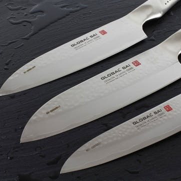 Sai 3 Piece Global Sai Knife Set , Silver