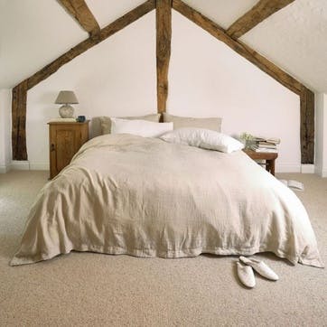 Linen Double Duvet Cover, Almond