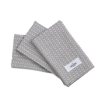 Piqué Set of 3 Kitchen Cloths 35 x 30 cm, Morning Grey