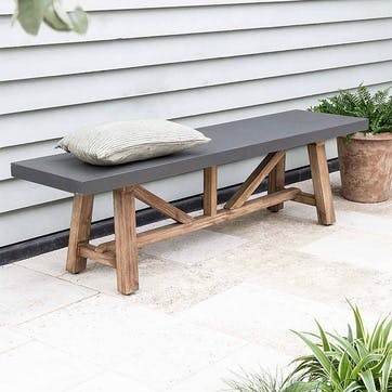 Chilford Bench, Grey & Natural