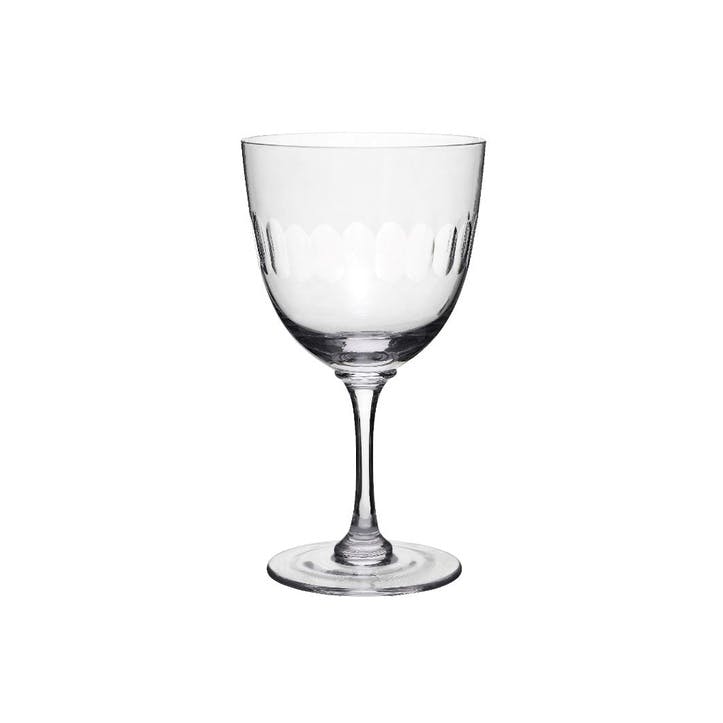 Lens Patterned Crystal Wine Glasses, Set of 6
