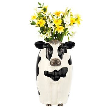 Friesian Cow Flower Vase H23cm Black/White