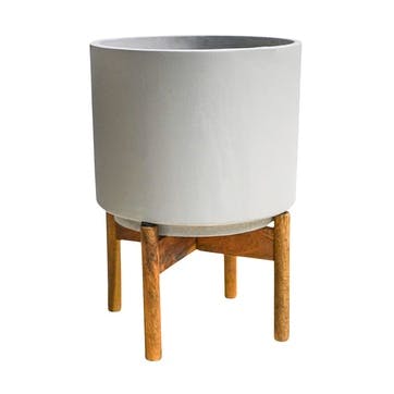 Vigo Planter With Stand, Concrete Grey