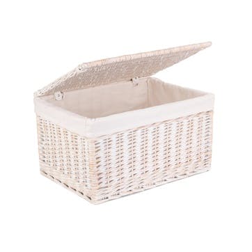 White Wash Lined Storage Hamper, Extra Large