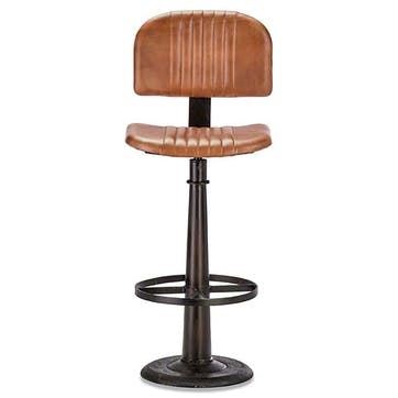 Narwana Bar Chair, Aged Leather & Iron