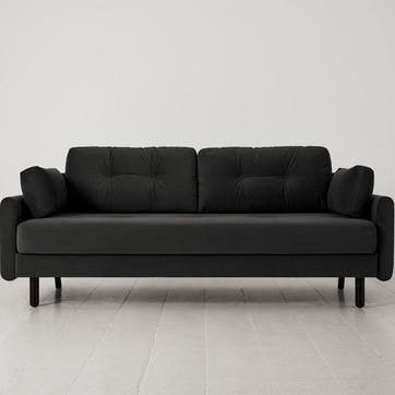 Model 04 3 Seater Velvet Sofa, Charcoal