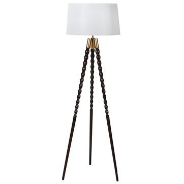 Wooden Spindle Floor Lamp H160cm, Black