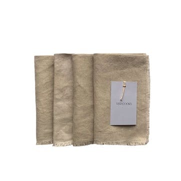 Set of 4 Placemats 35 x 45cm, Naturally Dyed Walnut