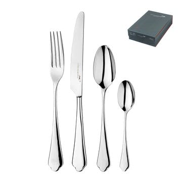 16 piece cutlery set, Charingworth Cutlery, Raphia, mirror finish