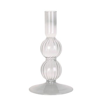 Swirl Bubbles Candle Holder H16cm, Clear