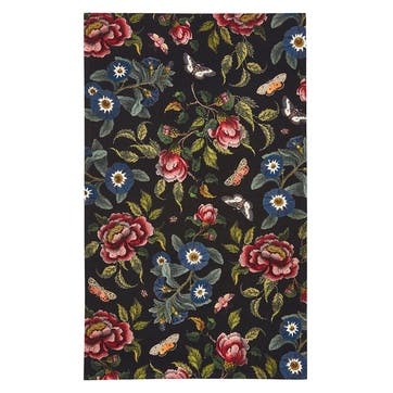 Tea Towel Black, Floral