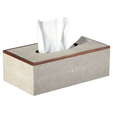 Faux Shagreen Tissue Box Holder, Taupe
