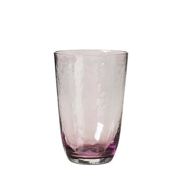 Hammered Mouth Blown Tall Tumbler, Purple