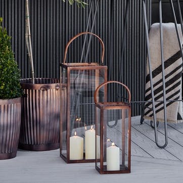 Hampton Lantern H60cm, Copper