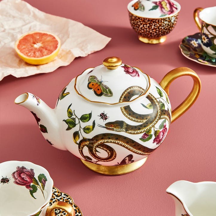 Teapot, Floral/Snake