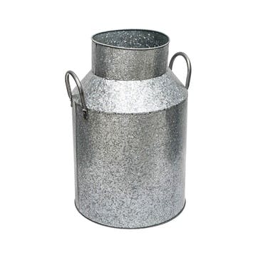 Galvanised Milk Churn H43cm x D33cm, Silver