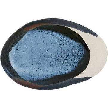 Wabi Oval Platter 25 x 36cm, Azure Blue