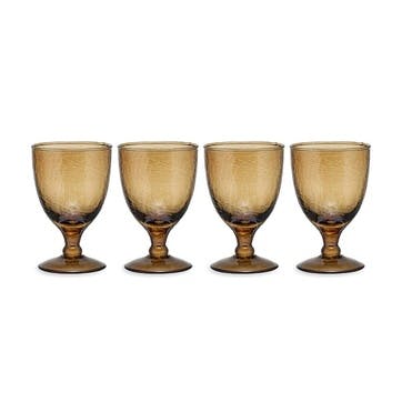 Yala Set of 4 Wine Glasses, Smoke Brown